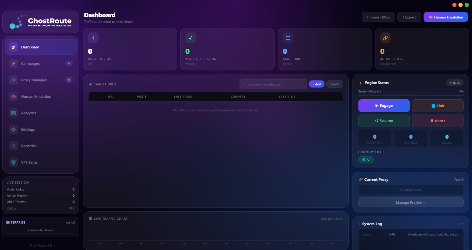 GhostRoute Software Interface